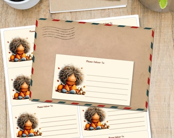Dreaming of Autumn self adhesive please deliver to.. labels, 10 rectangular stickers per sheet