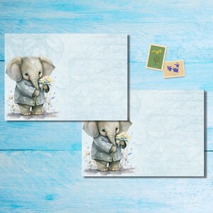 Paquete de 5 o 10 sobres de Elefante Pequeño, sobres de correo alegres para cartas de amigos por correspondencia, sobres de tamaño C6 con envío postal.