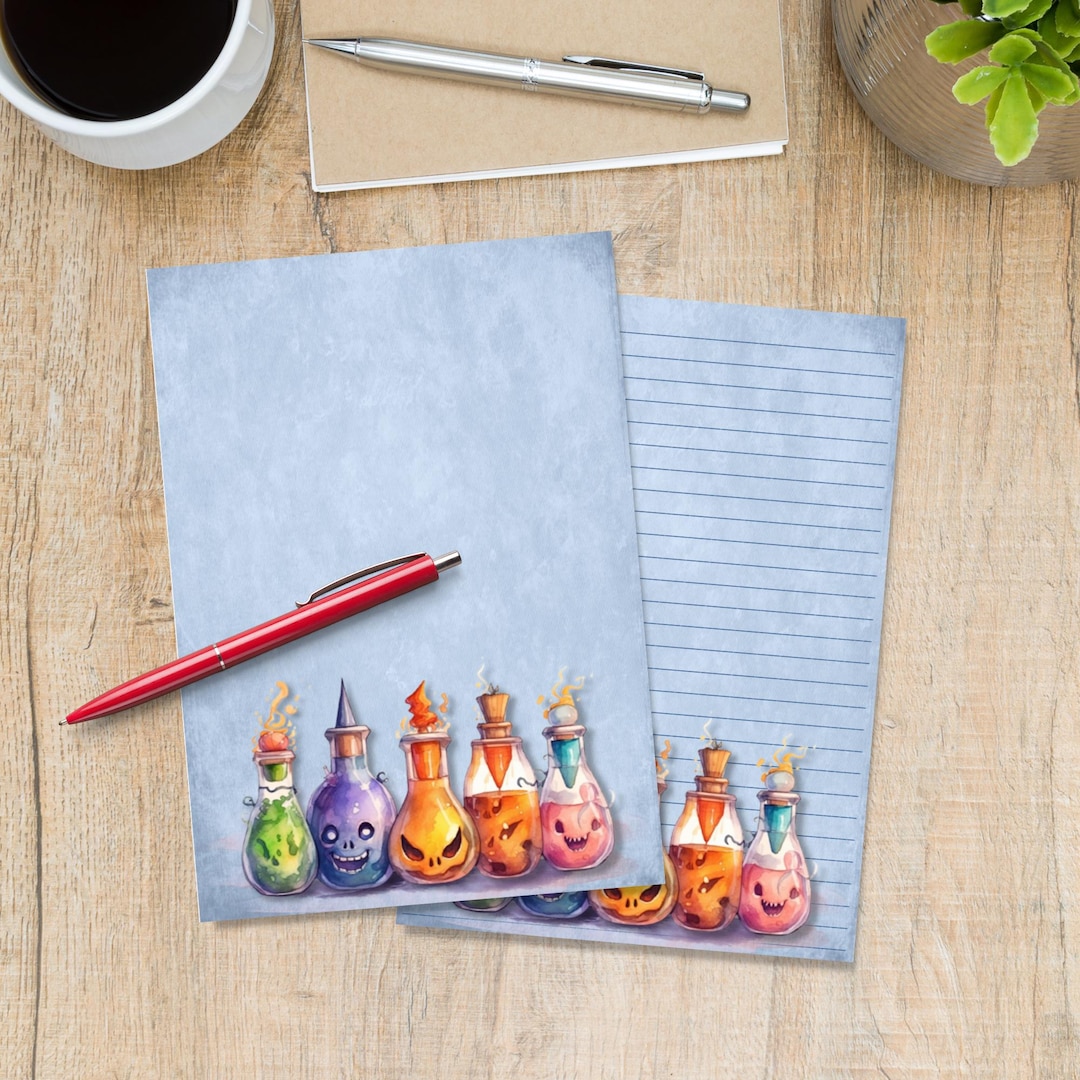 Spooky Potions A5 Letter Writing Paper, Pen Pal Supplies, Stationery ...