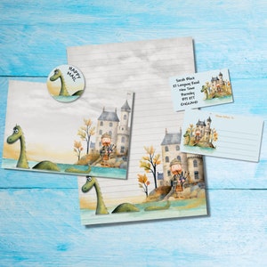 Kit de cartas Highlands para amigos por correspondencia o correo postal, papel de escribir A5, sobres, etiquetas de dirección, etiquetas PDT y pegatinas redondas de Happy Mail.
