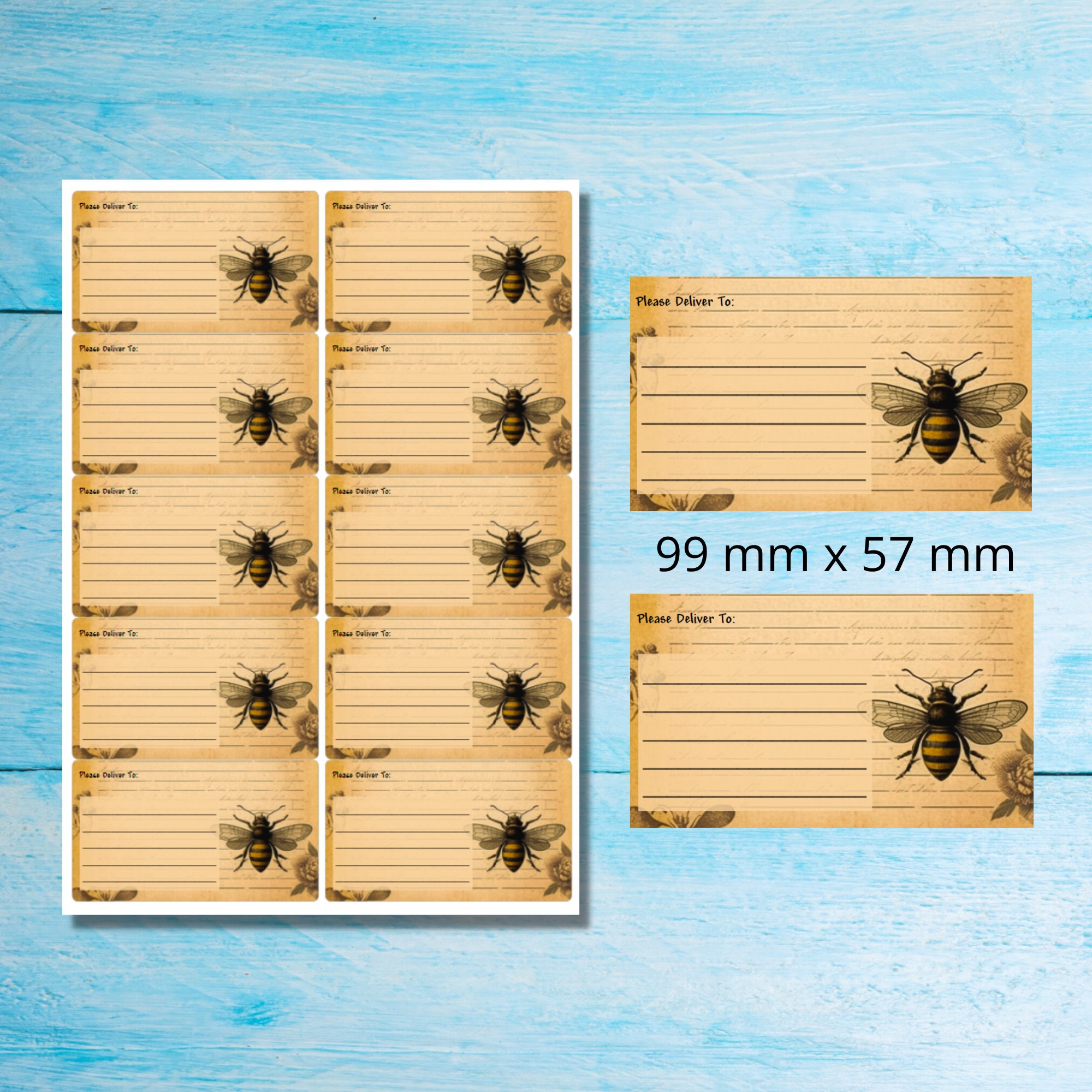 Produktbild von 400 Personalisierte Bienen-Rücksendeadress-Etiketten – 1/2 X 1 3/4 Zoll, Von Maestro, Für Briefe & Pakete