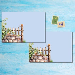 Paquete de 5 o 10 sobres con forma de valla de jardín, sobres Happy Mail para cartas de amigos por correspondencia, sobres con envío postal de tamaño C6