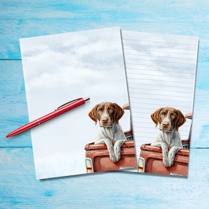 Truck Ride Papel para escribir cartas A5, Papelería para perros lindas hojas de papel de notas forradas o sin forrar, Suministros para amigos por correspondencia, Bloc de cartas Happy Snail Mail