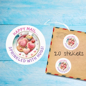 Stickerpakket hagelslag, schattige individueel gesneden ronde, matte happy-postetiketten, benodigdheden voor penvrienden om enveloppen te versieren