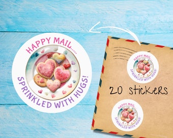 Sprinkles individually cut round matte stickers pack, Cute Happy Mail labels - Envelope seals/Scrapbook/Planner Stickers/Penpal supplies