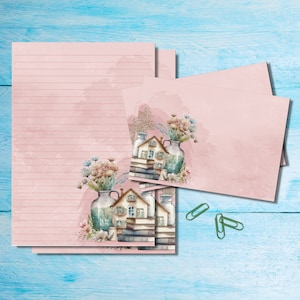 Set di cancelleria Afternoon Relax, carta da lettere A5 con buste abbinate, kit di forniture per amici di penna per posta ordinaria, fogli a righe/non a righe