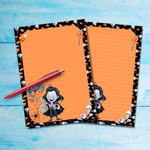 Candy Treats stationery letter sheets, Penpal supplies, A5 writing paper pad, Cute fall notepaper with or without lines for correspondence