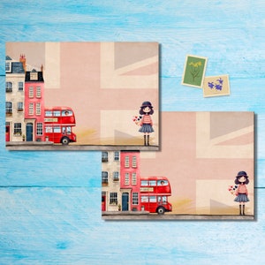 Paquete de 5 o 10 sobres de Londres, sobres Happy Mail para cartas a amigos por correspondencia, sobres con envío postal tamaño C6.