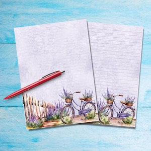 Carta da lettere A5 color lavanda Bicycle, Forniture per amici di penna, Fogli di lettere a righe o non a righe, Graziosa carta da lettere con/senza righe