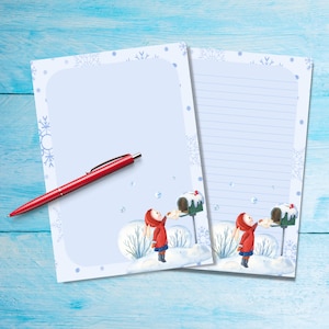 WinterPost A5 Briefpapier, Briefpapier, Briefpapier gefüttert oder ungefüttert, Schönes Notizpapier mit oder ohne Zeilen