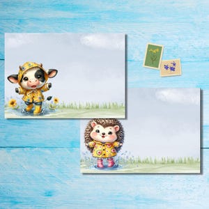 Paquete de 5 o 10 sobres Splish Splash, sobres Happy Mail para cartas a amigos por correspondencia, sobres de tamaño C6 para enviar por correo