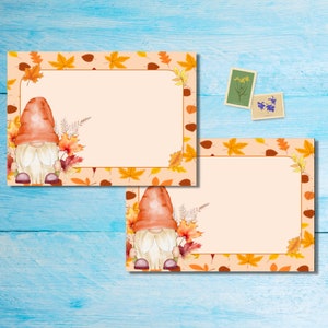 Paquete de 5 o 10 sobres con diseño de gnomos otoñales, sobres de correo alegres para cartas a amigos por correspondencia, sobres con envío postal de tamaño C6