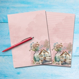 Carta da lettere formato A5 per il relax pomeridiano, Forniture per amici di penna, Fogli di lettere a righe o non a righe, Carta da lettere carina con o senza righe