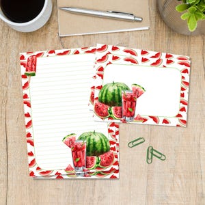 Watermelon Crazy A5 brief schrijven penvriend briefpapier set, bijpassende enveloppen snail mail benodigdheden kit, gelinieerde of ongevoerde briefpapier vellen