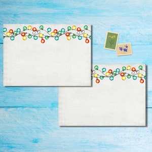 Paquete de 5 o 10 sobres con luces festivas, sobres de correo alegres para cartas a amigos por correspondencia, sobres de tamaño C6 para enviar por correo