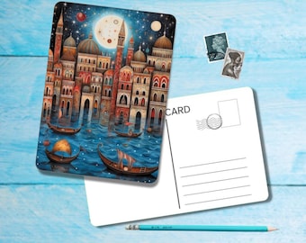 Venise - Carte postale des villes du monde, carte postale au format A6 avec coins arrondis, belle carte postale simple illustrée post-crossing 14,8 cm x 10,5 cm