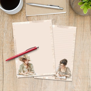 Writing Girls writing paper, Cute A5 Pen pal supplies, Single stationery letter writing note sheets, Notepaper with or without lines
