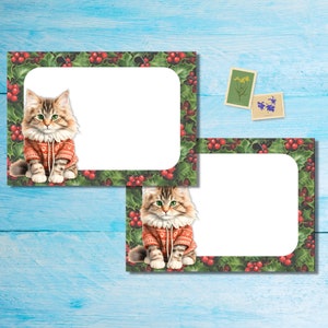 Paquete de 5 o 10 sobres con la gata Holly, material de papelería para amigos por correspondencia, sobres estampados C6 para cartas,