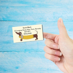 Étiquettes d'adresse auto-adhésives Sausage Dog, 24 étiquettes par feuille, autocollants rectangulaires de 63,5 x 33,9 mm avec coins arrondis image 3