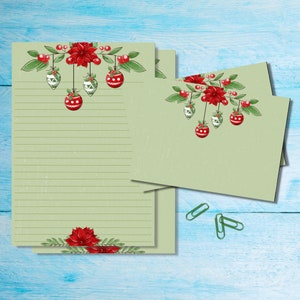 Set di cancelleria per lettere in formato A5 con decorazioni festive, graziosi articoli per amici di penna, kit per posta ordinaria, fogli a righe o non a righe con buste abbinate