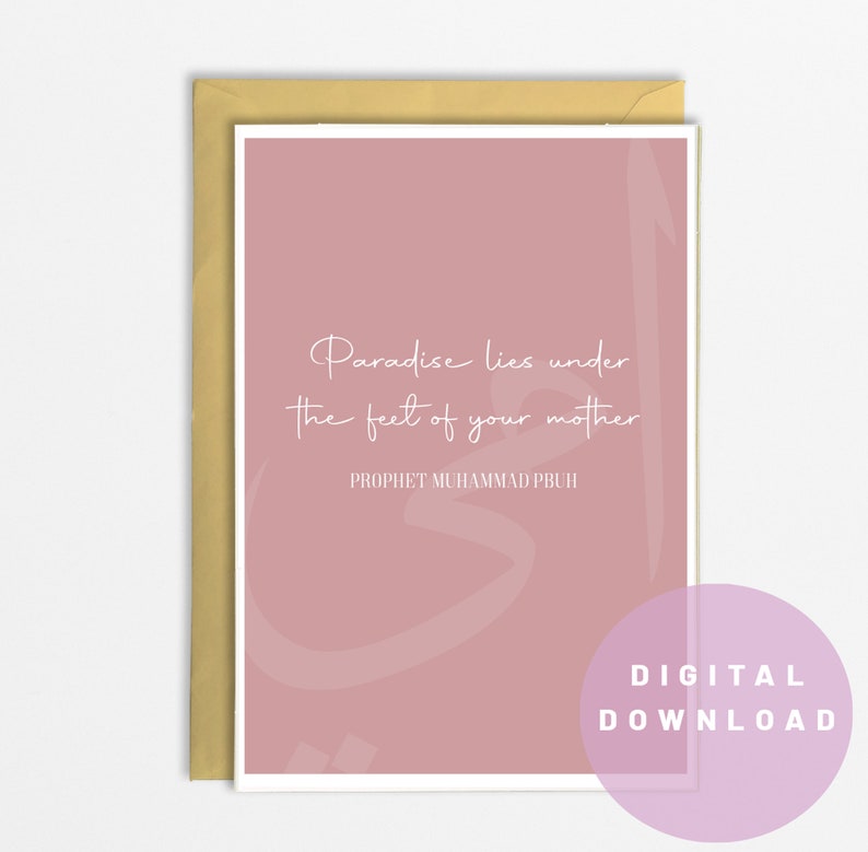 Das Paradies liegt unter den Füßen Ihrer Mutterkarte Etsy.de