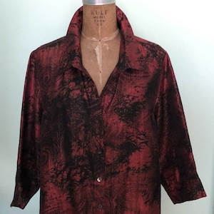 SCOTT TAYLOR Jacke LIGHTWEIGHT Rot-Schwarz Artsy-Muster Gr. 1 X