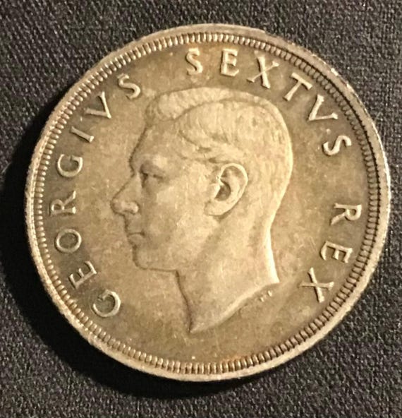 1948年南アフリカ5シリング大型銀貨 - Etsy 日本