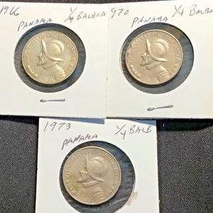 Lot Of 6 PANAMA Coins 1/4 BALBOA 1966, 1970, 1973 1907 1/2C, 1907 2 1/2 BALBOA, 1937 1C,