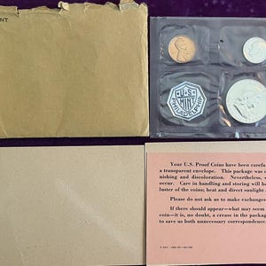 1963 F B L BEN FRANKLIN P F SET In Original Envelope/Cello With C O A Gem Proofs All