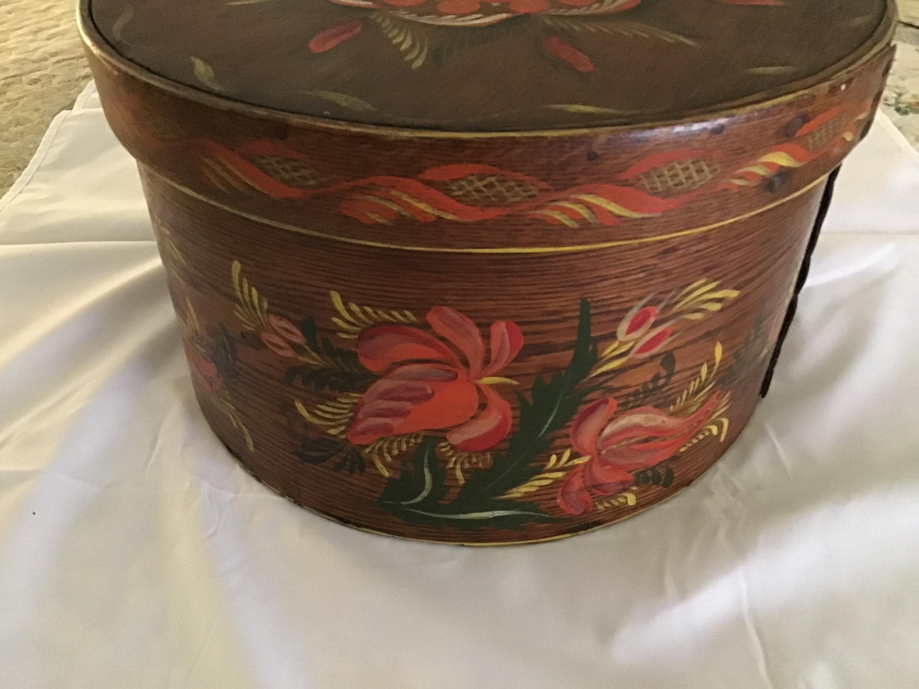 Pennsylvania Dutch Pantry Box, Hand-painted Floral Folk Tole Art