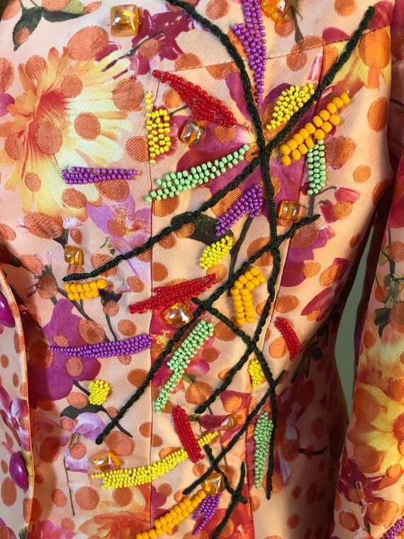 Vintage JANINE DRAY JACKET Stunning Beaded Silk B… - image 4