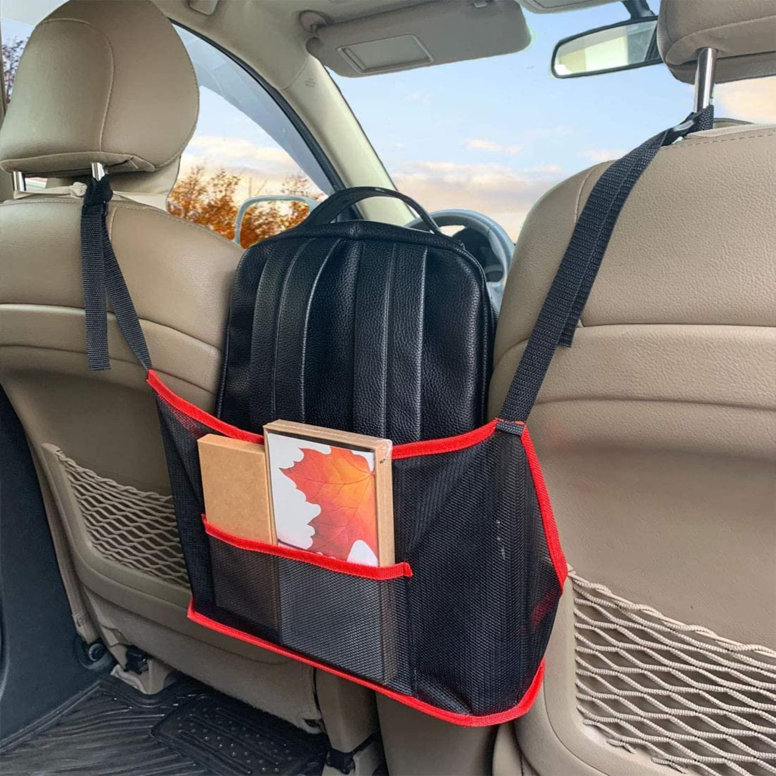 Car Handbag Holder Car Purse Holder Between Seats Mesh Car Etsy