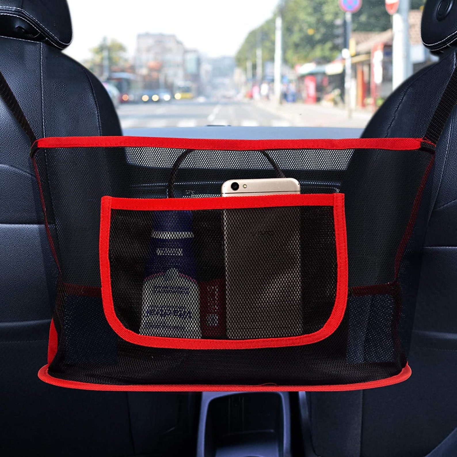 Car Handbag Holder Car Purse Holder Between Seats Mesh Car Etsy
