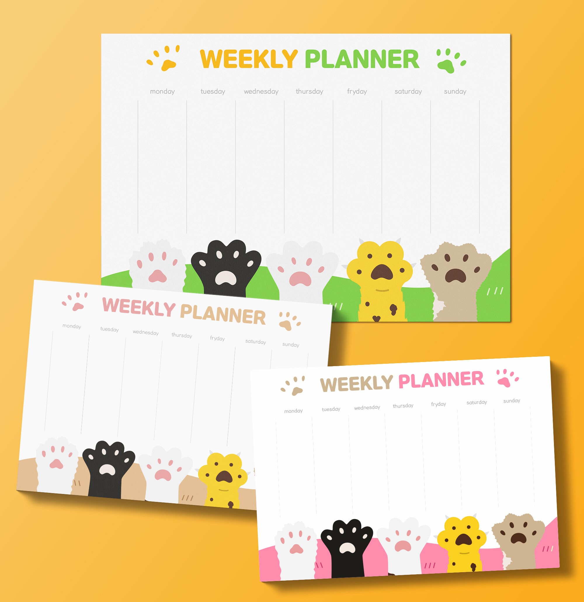 Printable Weekly Planner, Nursery Weekly Planner, Animal Weekly Planner