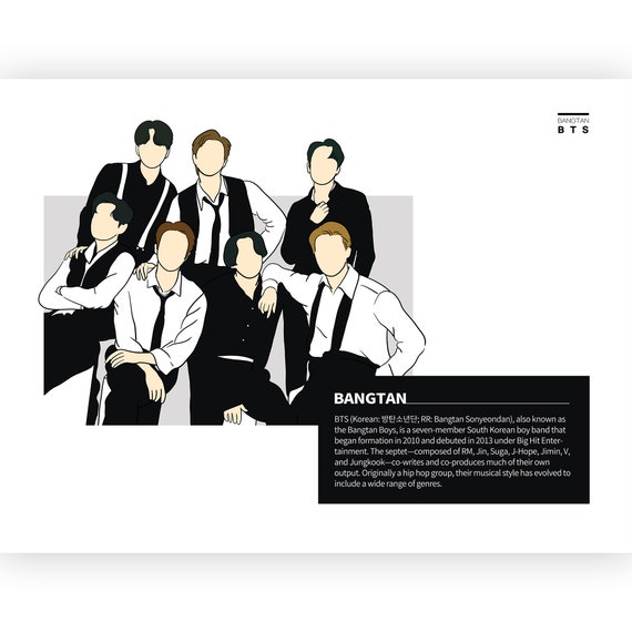 BTS Print Bts Group Print Bts Fanart Bts Printable Bts Poster Bts Card Bts  Digital Art BTS Logo Instant Download 