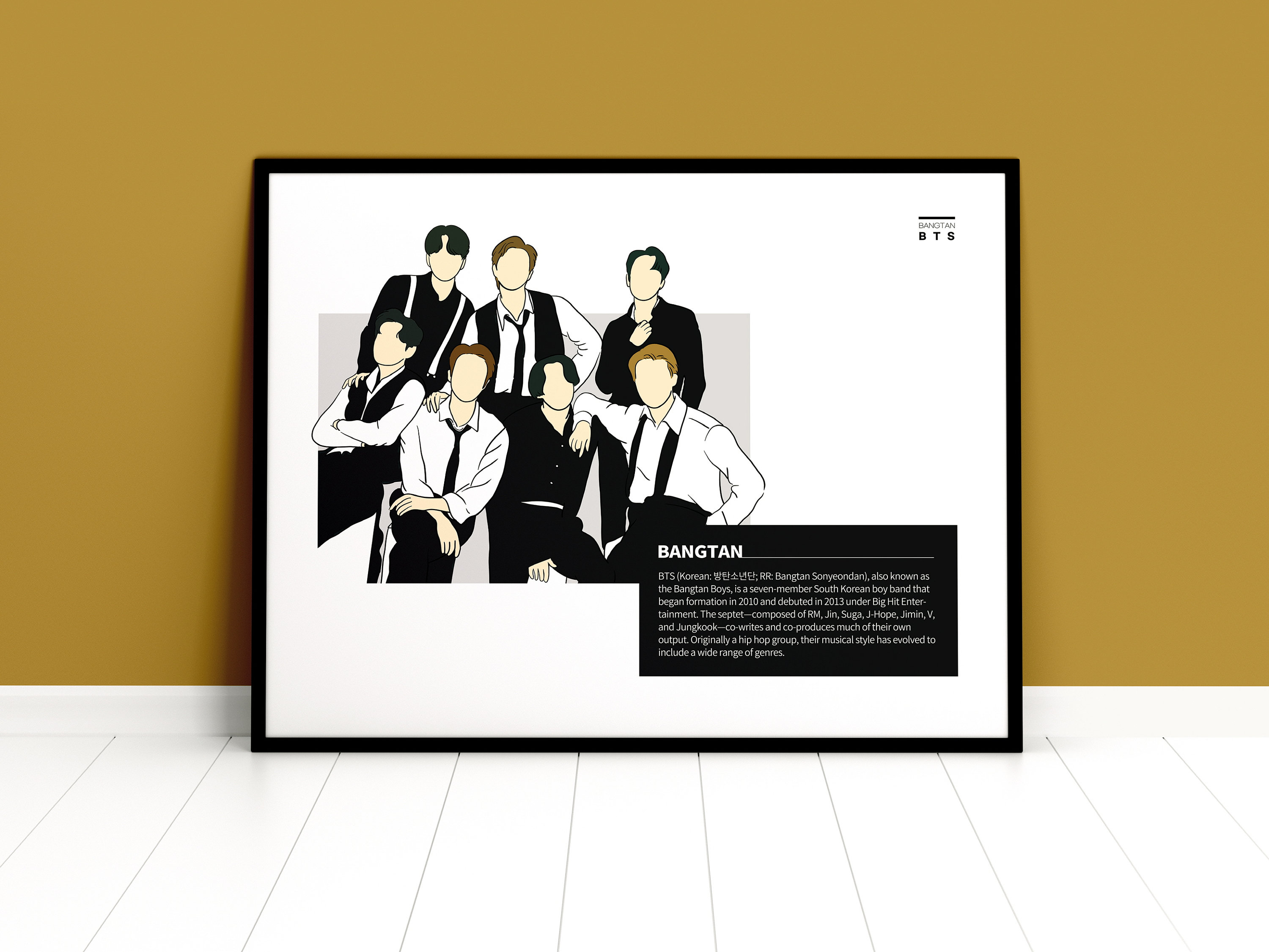 BTS Wall Art, BTS Poster, Bts Minimal Digital Print, Bts Digital