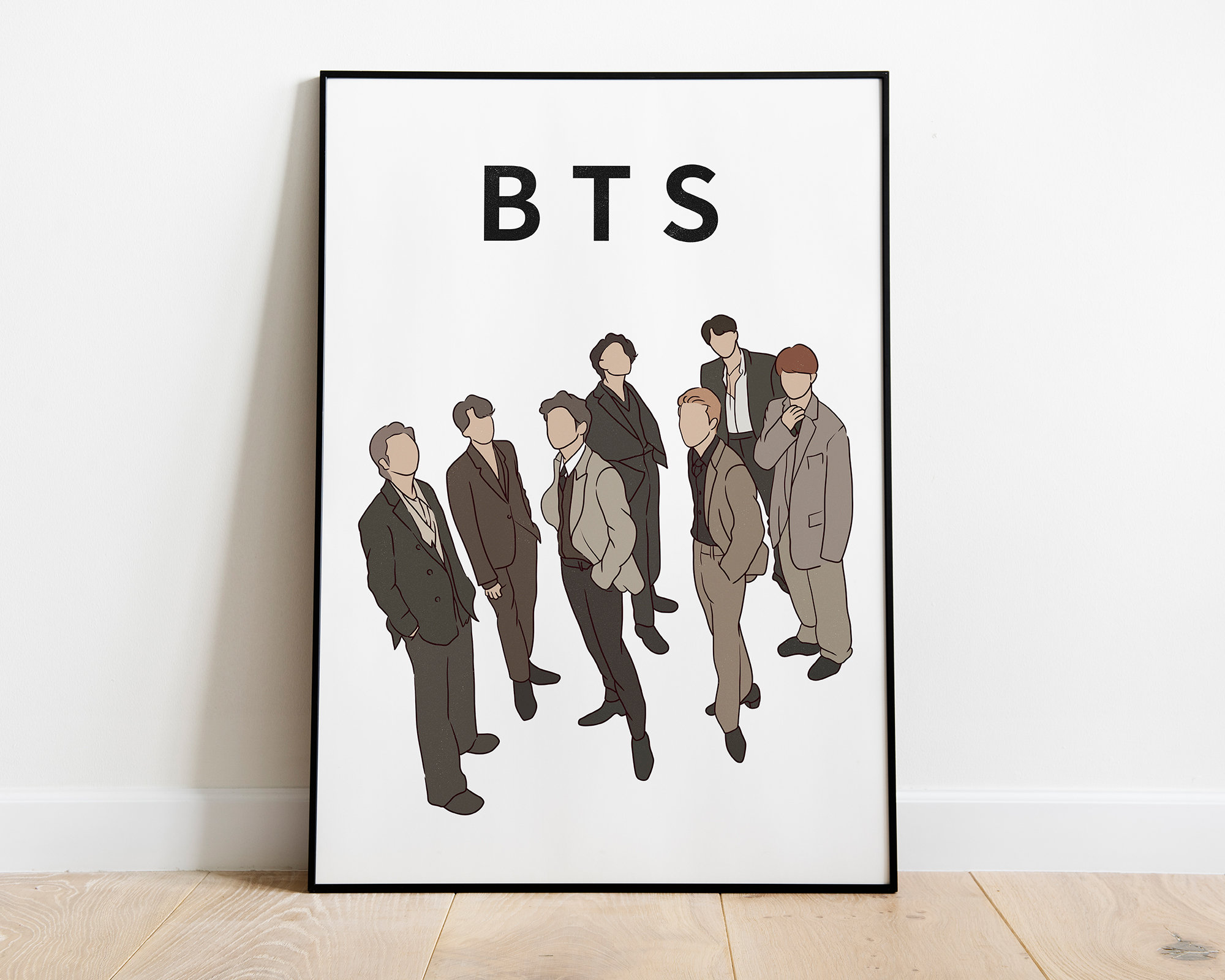 BTS Wall Art, BTS Poster, Bts Minimal Digital Print, Bts Digital Download,  Bts Room Decor,bts Group Poster, Kpop 