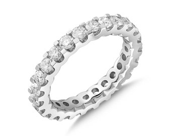 1.00 CT Diamond Eternity Ring, With 14K Solid Gold, Engagement Gift, Stackable Rings, Women Jewelry