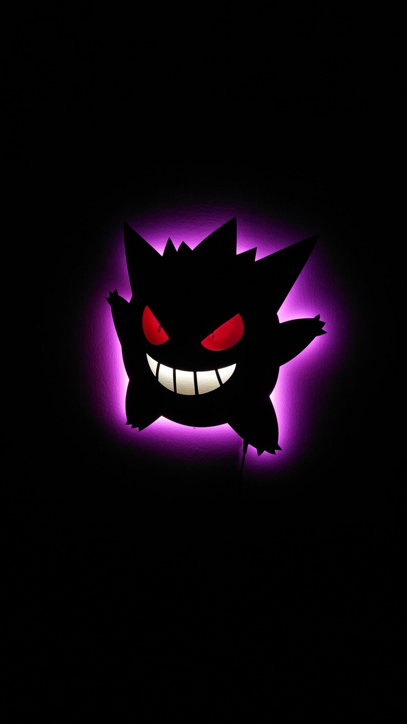 Pokemon Gengar Led Sign Pokemon Wall Art Led Sign Gift for Etsy
