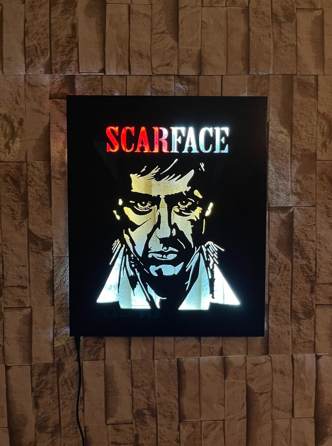 Scarface Wall Art Scarface Led Sign Movie Theater Decor Etsy