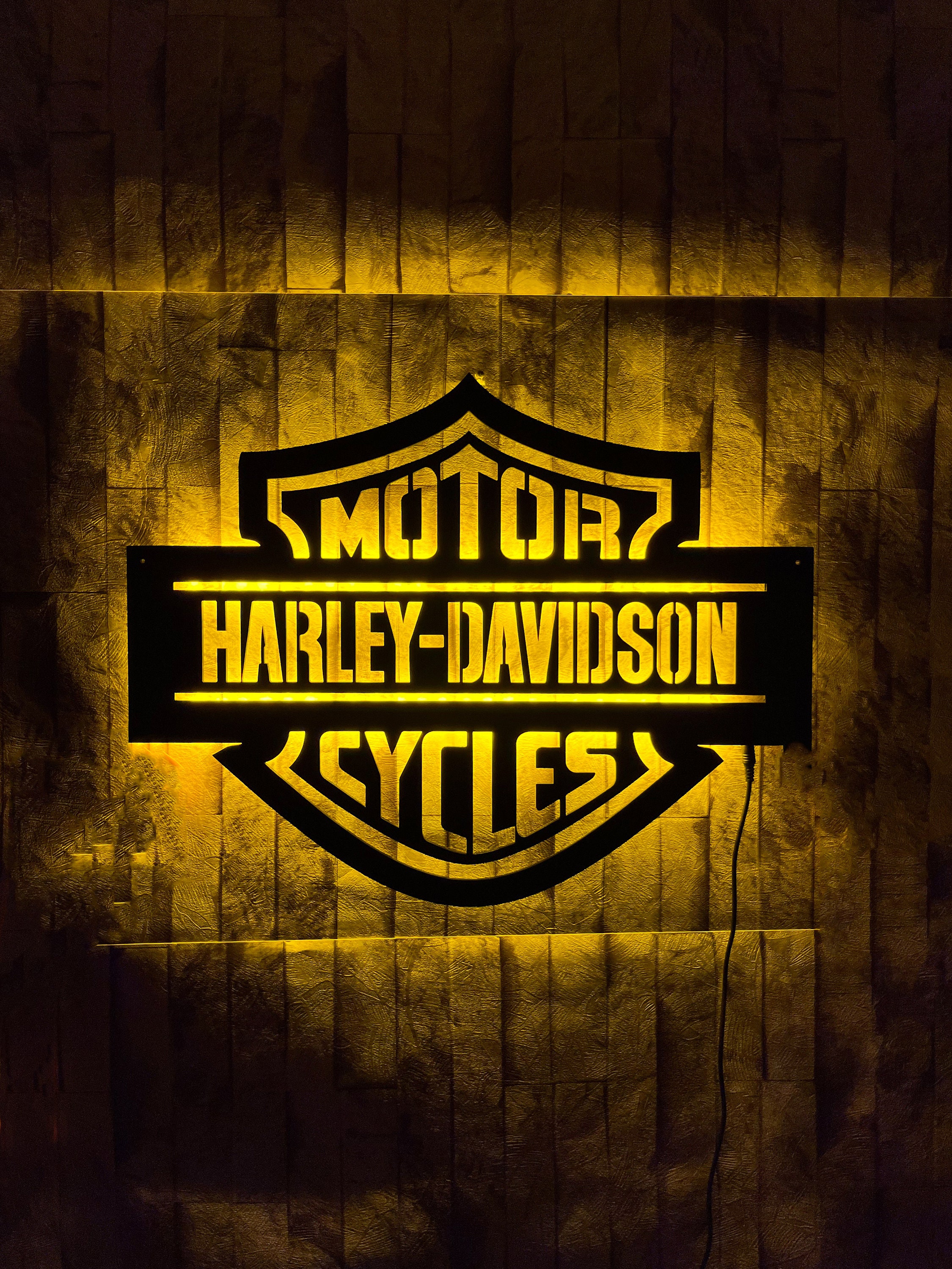 Harley Davidson Logo Harley Davidson Logo Led Sign Harley | Etsy
