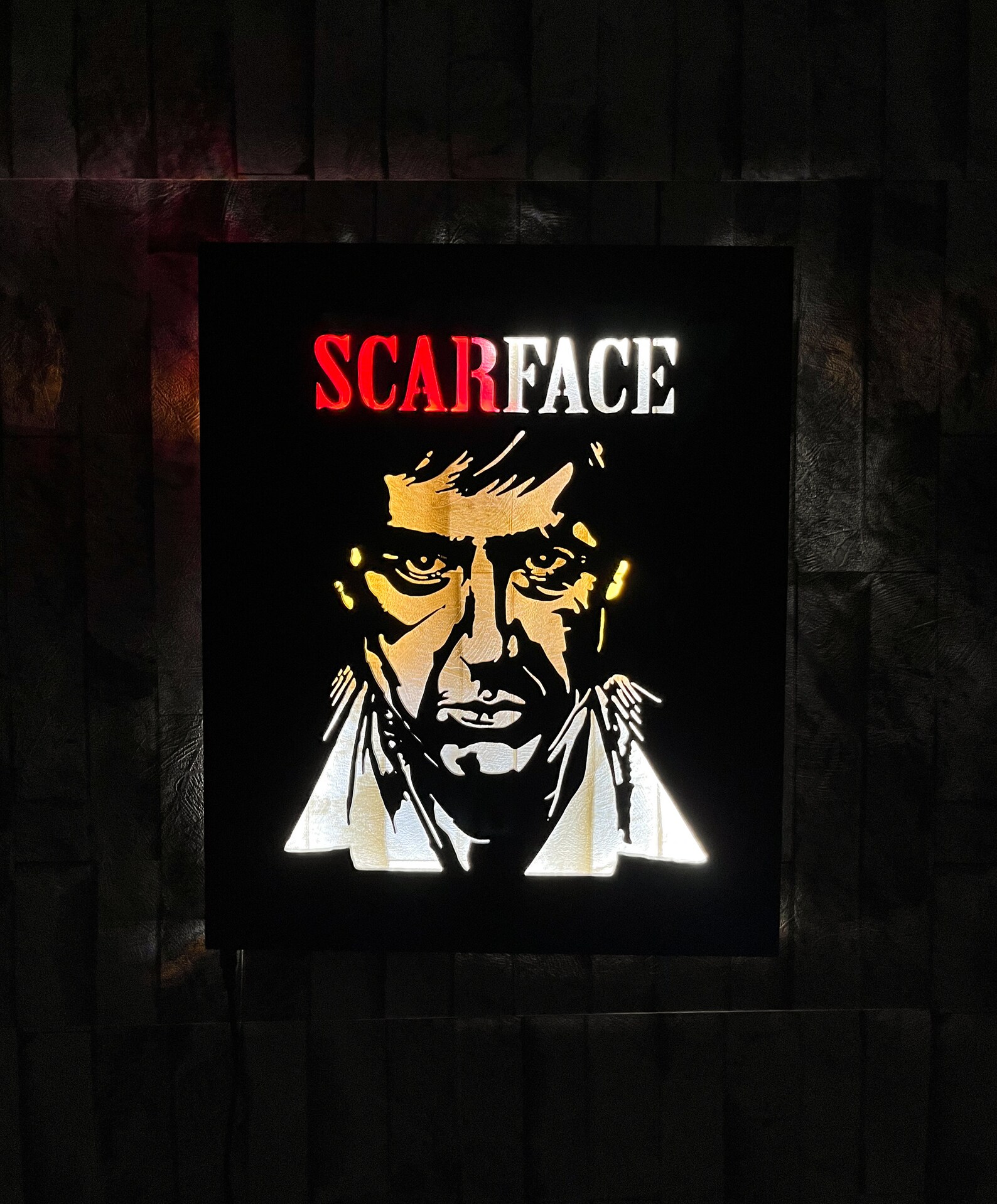 Scarface Wall Art Scarface Led Sign Movie Theater Decor Etsy