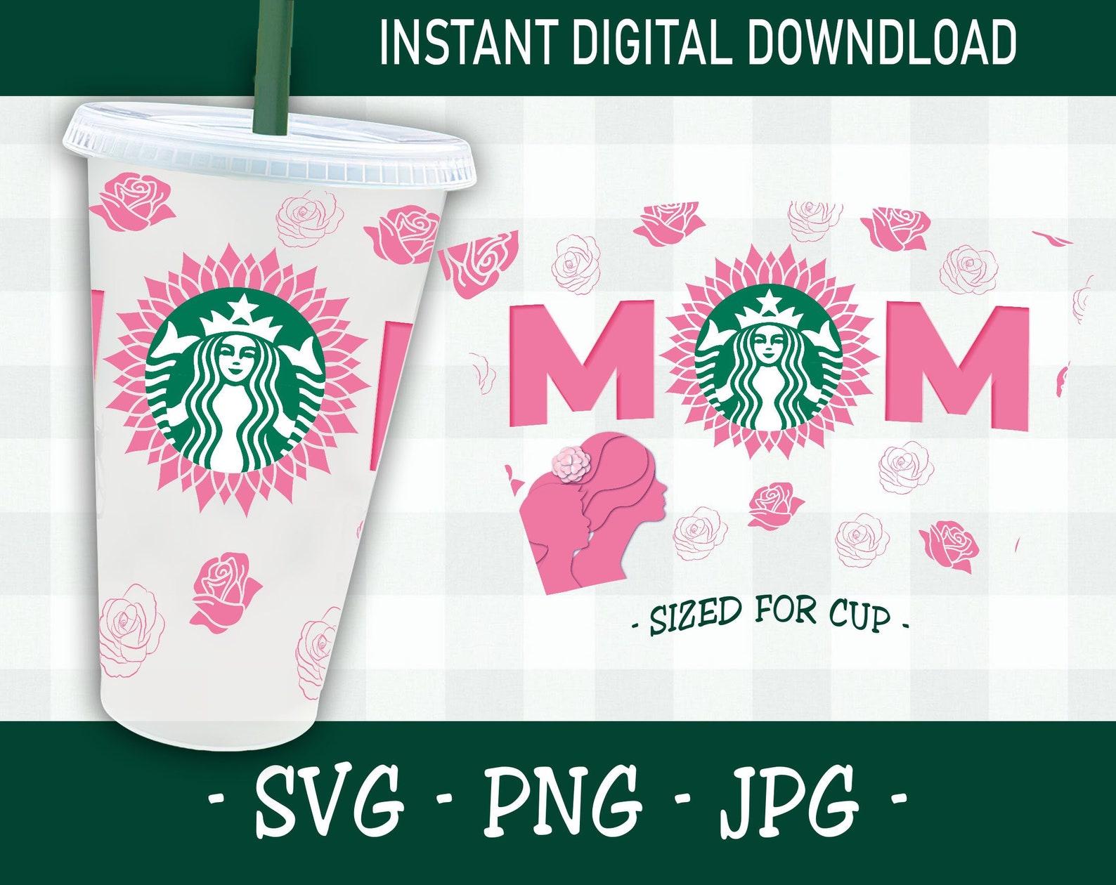 Mom Life Starbucks Cup SVG Full Wrap Love You Mom SVG Full | Etsy