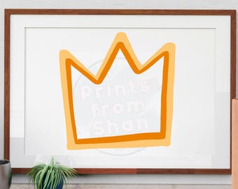 Boys Crown Printable, Boys Nursery Printable, Nursery Decor, Prince, Baby Boy Nursery, Instant Download, Digital Download