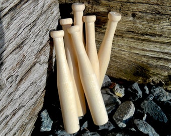 Mazze da baseball in legno in miniatura, accessorio per pipistrello neonato, set di (6) mini-pipistrelli da 4 pollici, decorazione da baseball, accessorio per foto, piccola mazza, bomboniera per feste sportive