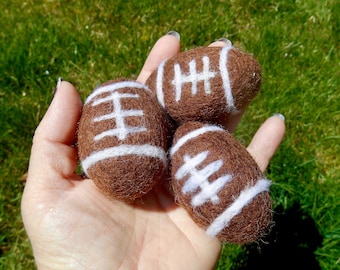 Felt Footballs| Set of (3)  | DIY Garland| Football Theme Photo Prop| Newborn Photo Prop Wool Felt | Soft Footballs| Nursery Decor| Rugby