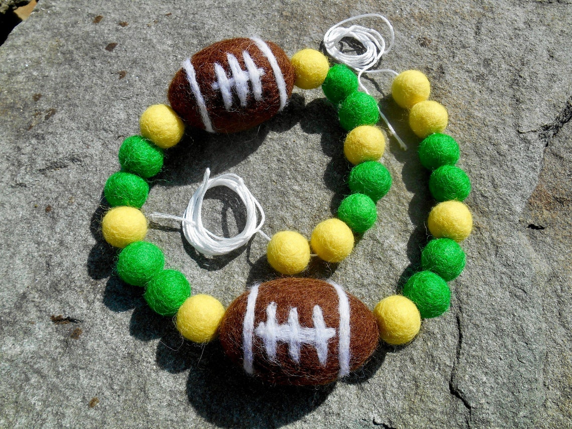 Felt Football Garland Game DAY DIY Garland Football Theme Etsy