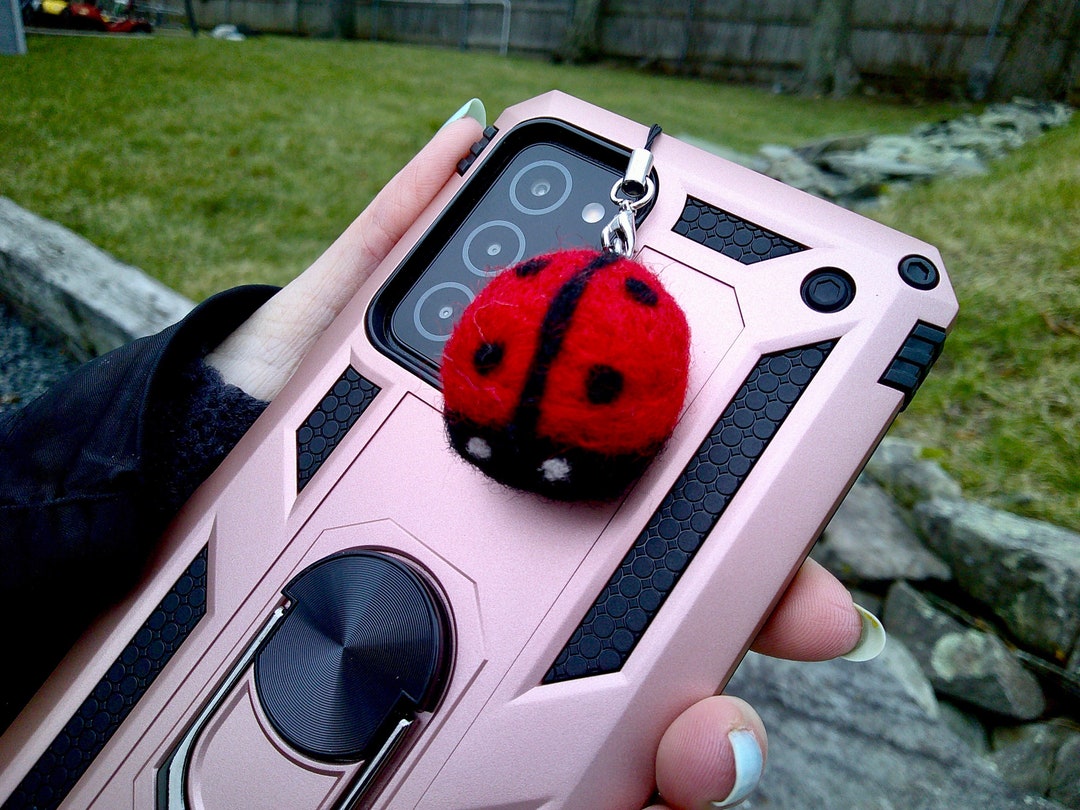 Phone Charm, Cute Felt Ladybug, Ladybug Charm, Cellphone Charm, Soft