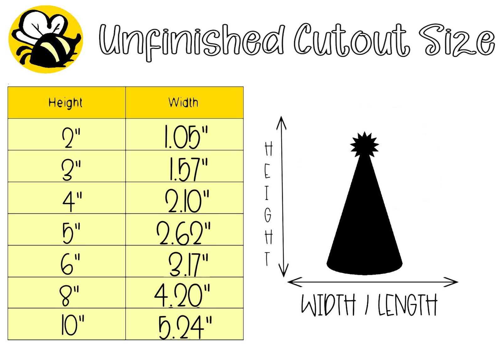 Party Hat Shape Unfinished Wood Cutout Multiple Sizes Etsy