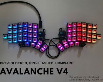 Pre-soldered Avalanche v4 (v4.2) 40 or 60% Split Ergonomic Keyboard Free Shipping